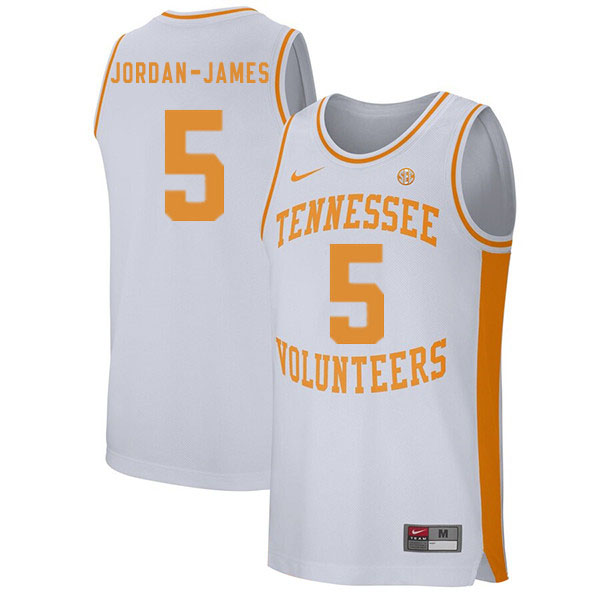 Men #5 Josiah-Jordan James Tennessee Volunteers College Basketball Jerseys Sale-White